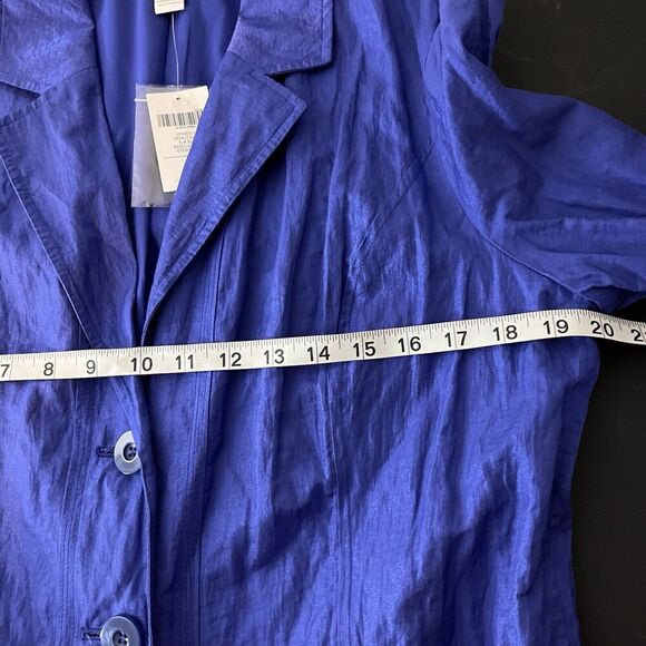 Chico's NWT Kennedy Crinkle Shine 3/4 Sleeve Blazer Brazilian Blue Large​ - Picture 6 of 7